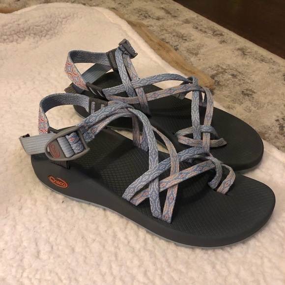 Chaco Shoes - Womens CHACO ZX2 Classic Lt Blue/ Gray Strappy Waterproof Sport Sandal Size 10
